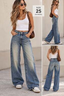 Revice Los Angeles NWT Wide Y2k Revival Skater Cot Denim Jeans Ladies 30 Waist
